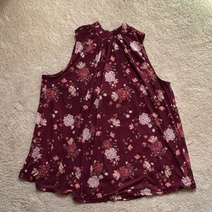 Torrid Burgundy Floral Blouse